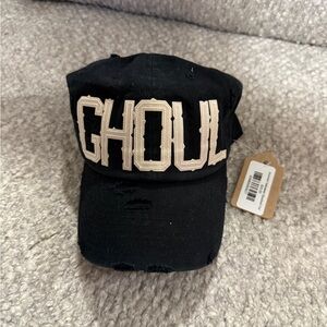 Halloween GHOUL Distressed Baseball Cap Hat Black Jade the Libra inspired